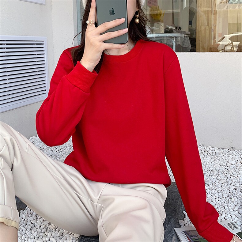 加绒圆领宽松舒适水洗不掉色保暖卫衣2024年秋季男女通用图片