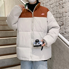 衣男冬季加厚保暖宽松拼接撞色立领服潮牌面包服W6275-P82，男装棉衣，星座512-3
