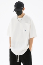 多色240克麂皮绒短袖T恤大码宽松重磅刺绣男T109-1-T23610-P28，男装T恤，星座109-1