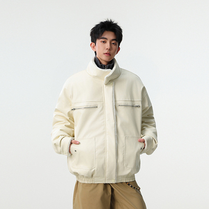 现货-加厚pu皮毛领工装棉服美式复古冬棉衣218-7-M132-P135-控178图片
