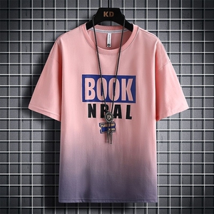 83326-P38短袖t恤男夏季潮牌渐变五分半袖大童宽松衣服青少年体恤图片