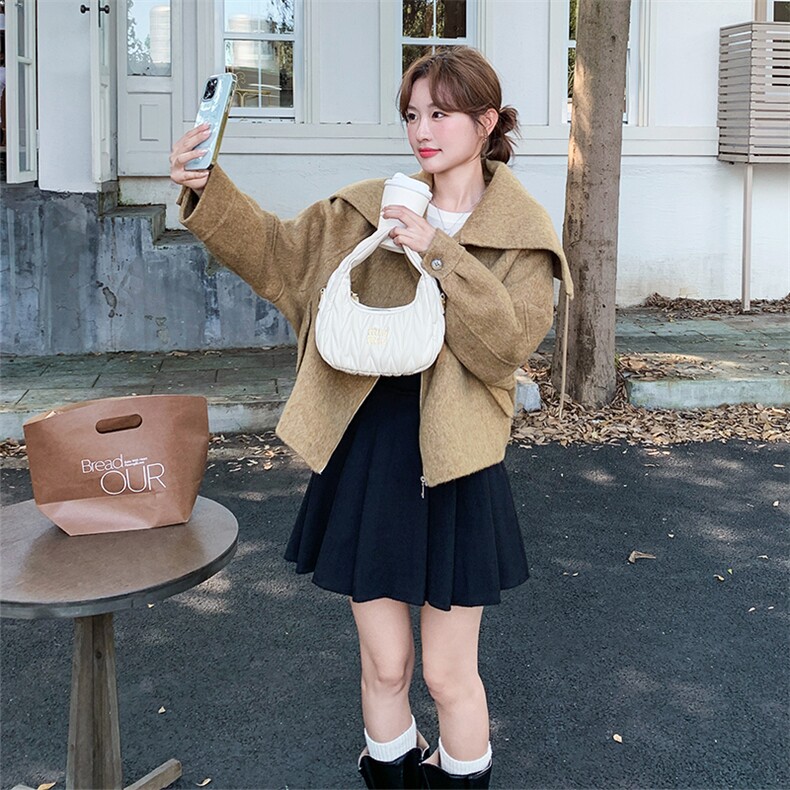 26春款韩系海军领双面羊毛外套2118P230K368,女装毛呢外套,2C219