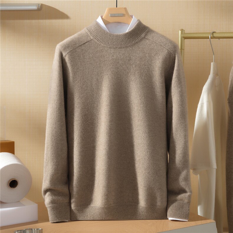 2025年秋季新款百搭七针马鞍肩半高，男装羊绒套衫，澳坤羊绒