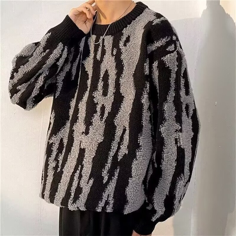 韩繫上衣男加厚高级感百搭毛衣秋冬潮街头撞色粗针织衫MY565P53,男装针织衫/毛衣,星座1013-5