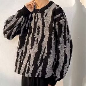 韩繫上衣男加厚高级感百搭毛衣秋冬潮街头撞色粗针织衫MY565 P53图片