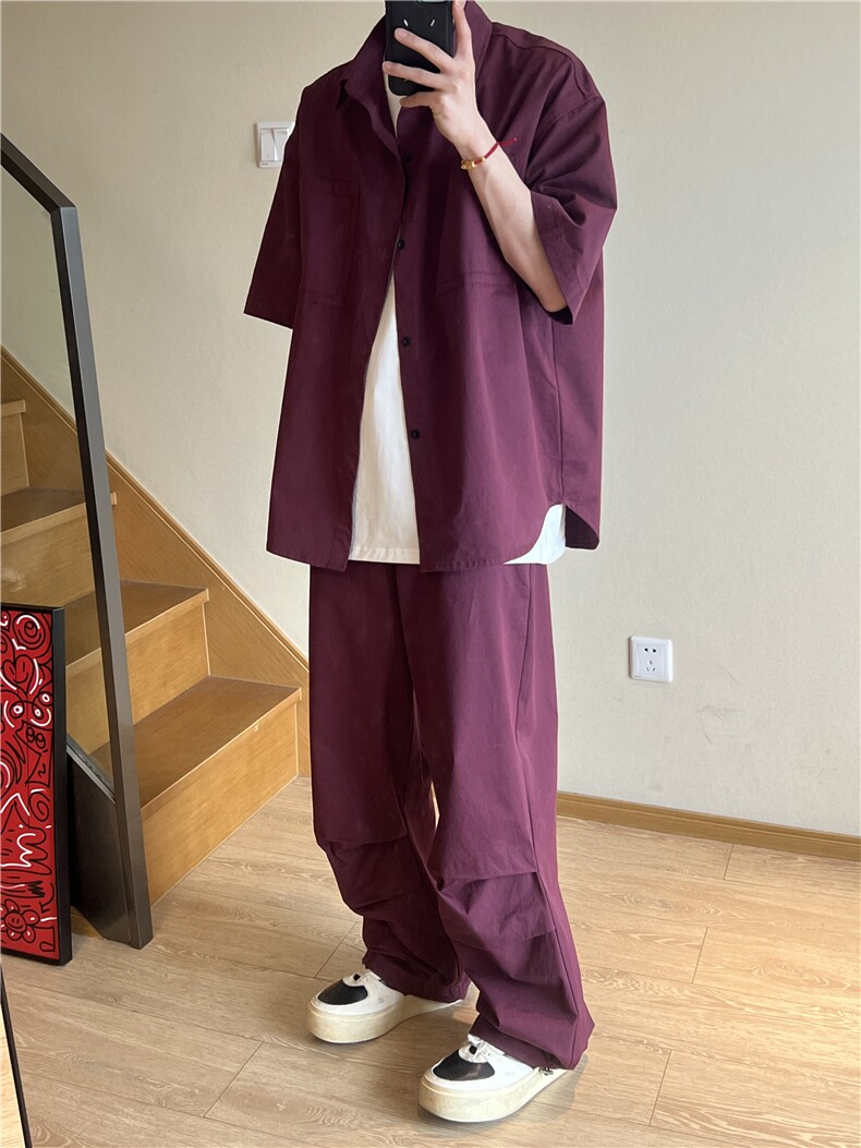 A450-YF6001-P70控价98美式复古工装短袖衬衫外套,男装衬衫,电商A450