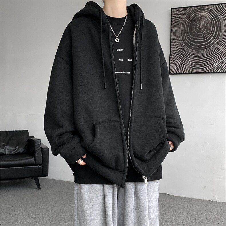 8XL-M高品质！卫衣厚外套男加绒加厚开衫羊羔毛卫衣WY13P68控88,男装卫衣,电商D206-1