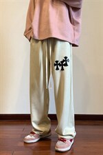 秋季新款高街麂皮绒十字架贴标休闲裤M~5XLXZ604-KP85-P55控68，男装休闲裤，星座604