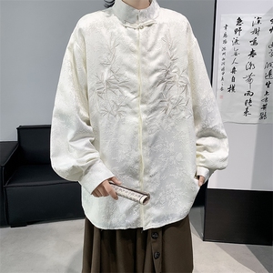 新中式潮衬衫男长袖文艺帅气百搭宽松2024秋季ins外套CY957-P43图片