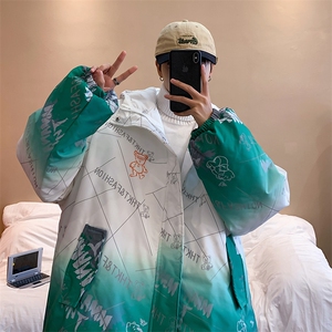 2025冬装港风渐变色棉衣男连帽棉服棉袄面包服外套3315-P90控138图片