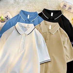 气质短袖POLO衫男士2023夏季新款百搭翻领衣服男生大码t恤GT75P22图片