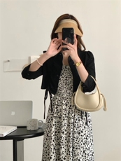 春款水洗外套吊带碎花裙两件套套装，女装背心吊带，佳其