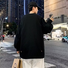 新款潮牌情侣美式复古宽松圆领卫衣T恤男女春秋款，男装T恤，星座410-6（原星座1304-1）