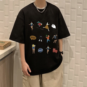 麂皮绒短袖t恤男大码半袖男 JD82303-P25图片