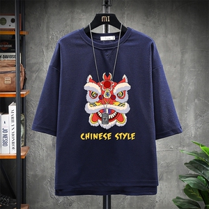 Q11185-P30 春夏季七分袖t恤男大码五分袖男短袖中袖 展架图片
