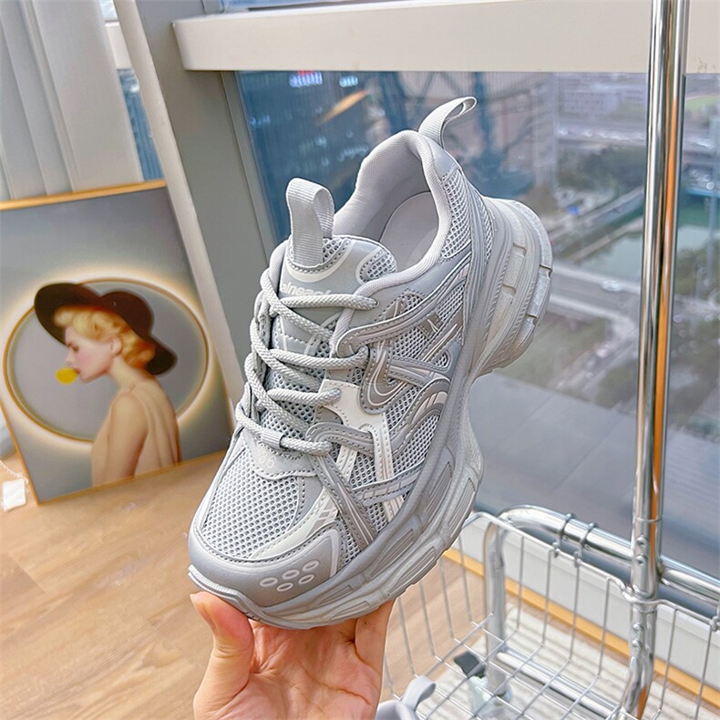 发泡底复古老爹鞋女2024秋季新款休闲鞋运动鞋潮厚底百搭跑步鞋女,女鞋休闲鞋,电商A223