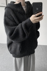 超重磅双拉链连帽针织衫男老钱风美式毛衣开衫外套MY1228-P118，男装针织衫/毛衣，电商D206-1