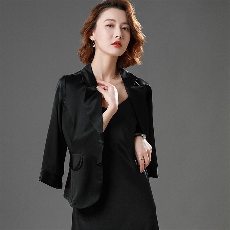 时尚显瘦夏季新款女装薄款小西装外套女短款气质百搭休闲西服上衣,女装西装,澳冬特羊绒