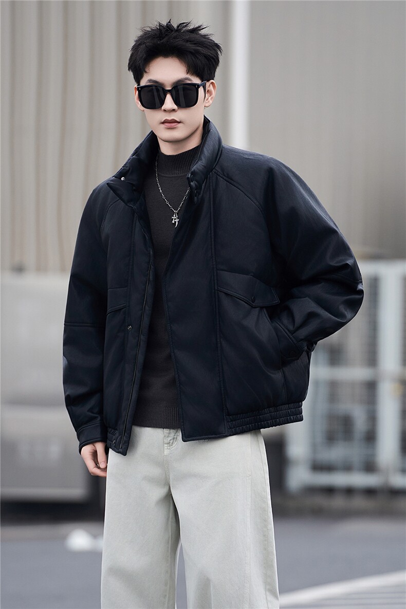 新标95绒男士羽绒服冬季2025新款皮夹克外套A313-859507-P295,男装夹克,电商A313
