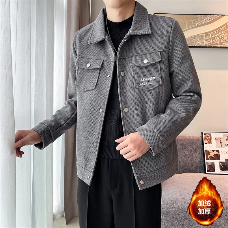 2023秋冬季潮流宽松加棉加厚毛呢大衣夹克外套男N9801-p125控175,男装毛呢大衣,电商D303