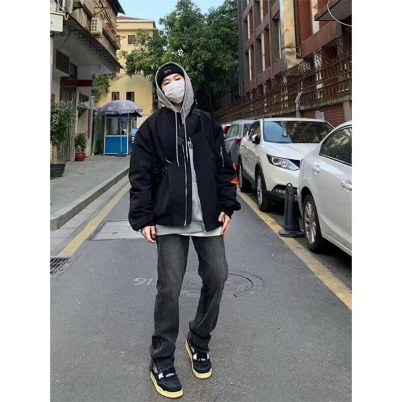 1506/QJK100/P39风立领夹克男学生宽松纯色痞帅外套,男装夹克,星座1506