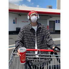 复古宽松休闲细格子衬衫男薄款长袖百搭外套C2261-特价P42，男装衬衫，电商A007
