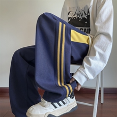秋季新款美式潮流运动拼接条纹织带宽松卫裤B315-K159-特p40控78，男装休闲裤，电商B315
