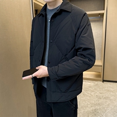 翻领轻薄羽绒服夹克男棱角设计休闲外套上衣DS-A329-S2607-P135，男装夹克，电商A329