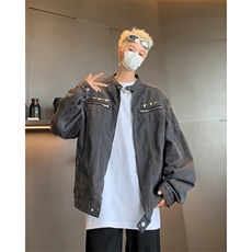 DY2305-P78美式水洗拼接牛仔外套设计感夹克男自家图档口大货，男装夹克，星座603-2