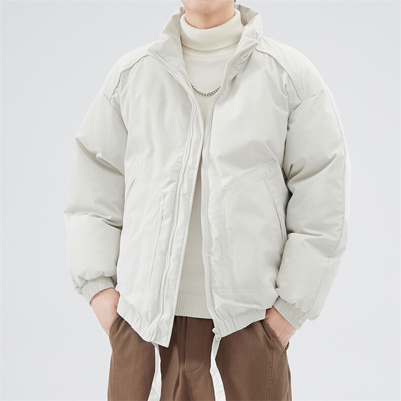 现货冬季美式休闲加厚雪山外套夹克立领纯色三防户外工装棉服，男装夹克，电商A486