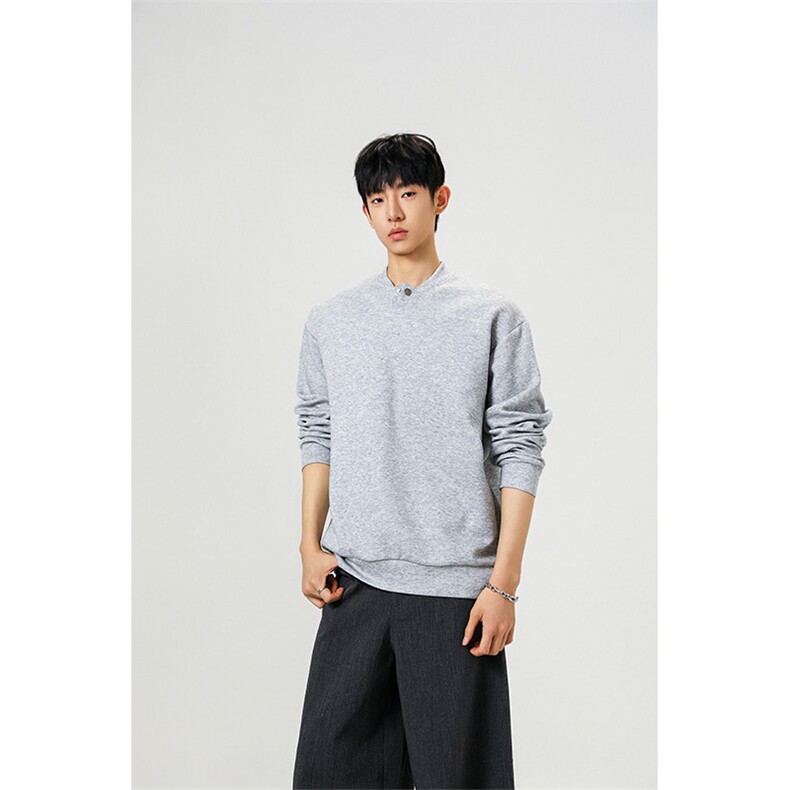 韩系学院风设计cleanfit卫衣简约纯色休闲打底常规P39加绒P49,男装T恤,电商B319