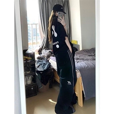 DK92-P40美式侧边三条杠运动裤女夏季2025新款宽松裤-网图现货，男装休闲裤，星座603-2
