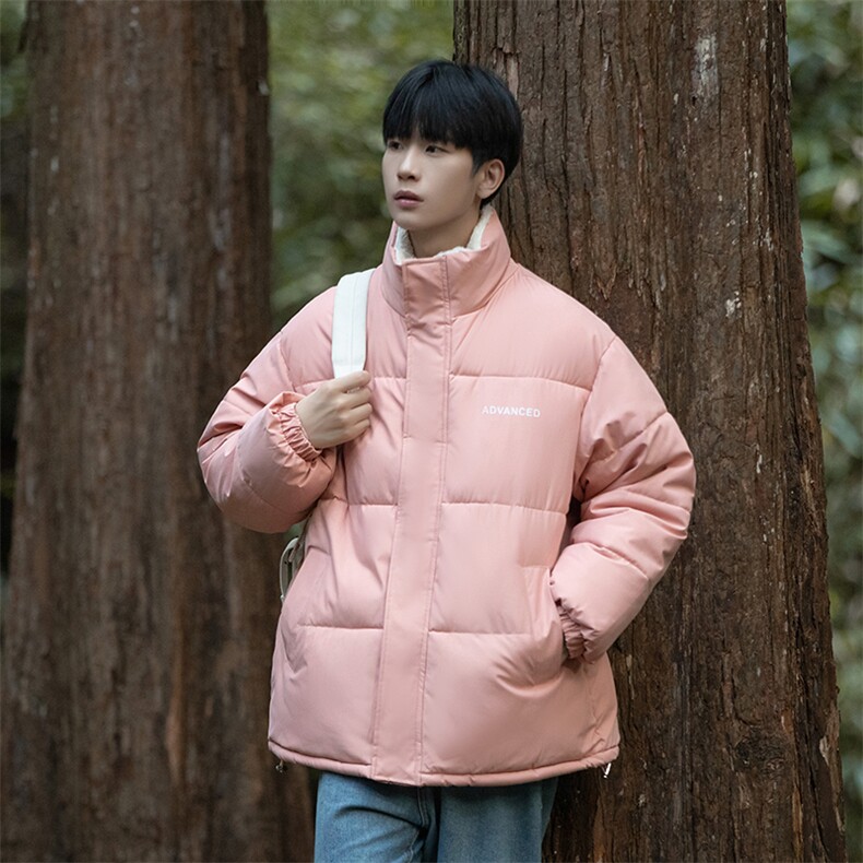 冬季立领仿羊羔毛棉衣男士休闲棉服潮流印花棉袄A266-WMY609-P70图片