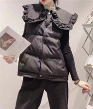 冬装木耳边羽绒马甲，女装马甲，后来伽