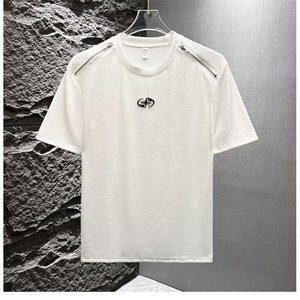 M417-P35夏季衣服高端T恤短袖男纯色2025新宽松休闲潮流百搭图片