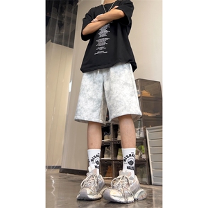 夏季巴黎脏脏短裤宽松扎染运动五分裤A463特P33控68图片