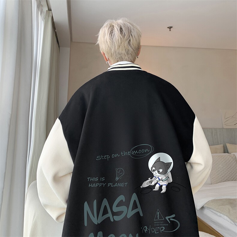 摇粒绒棒球服男大码开衫卫衣男夹克BF86187-P65,男装夹克,电商A040