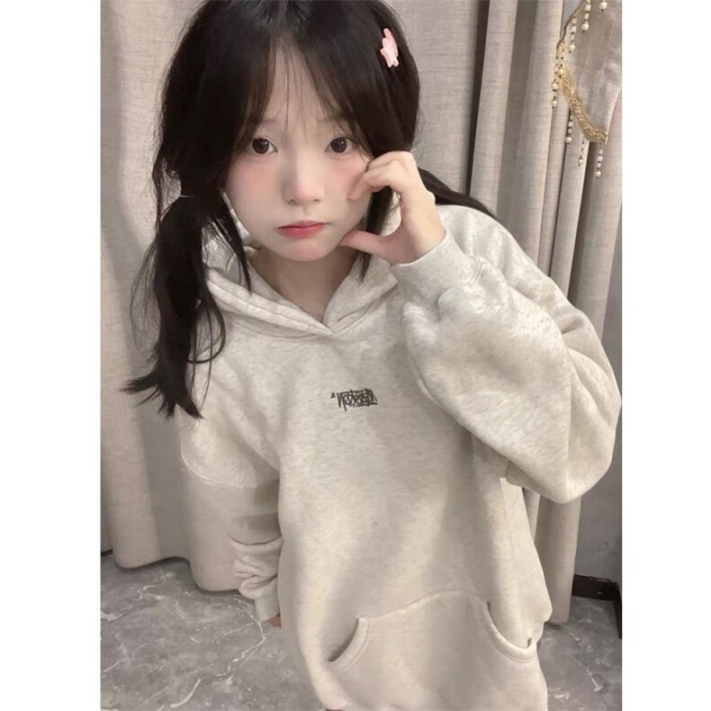 5288-P53食毛华棉复合牛奶丝+银狐绒宽松休闲卫衣薄款/加绒,女装卫衣/绒衫,星座617A-2