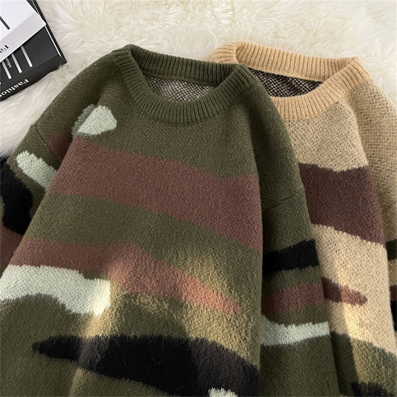 秋冬男圆领套头毛衣扎染印花针织衫破洞流苏休闲外套M5606P55,男装针织衫/毛衣,星座1013-1