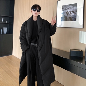 港风行走的大棉被设计棉衣男过膝中长款棉衣男ZC77110P135控198图片