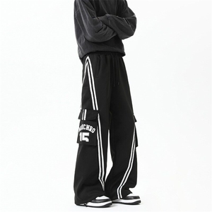 美式hiphop工装裤春秋季2025新款男女款情侣服阔腿裤子K6060-P47图片