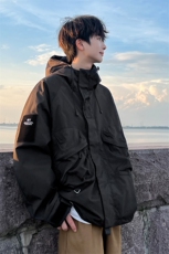 8XL-M特大码冲锋衣防水宽松工装风男夹克外套JK1306P90控118，男装夹克，电商D206-1