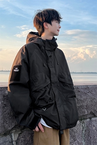8XL-M特大码冲锋衣防水宽松工装风男夹克外套JK1306P90控118图片