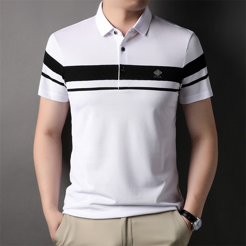男士短袖polo衫有领子夏装上衣服男商务翻领夏天半袖体桖2023新款,男装T恤,电商B212（原钱塘6029）