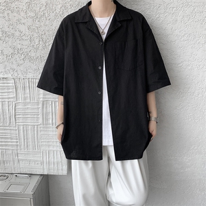 8XL-M亚麻短袖衬衫男夏薄款宽松休闲百搭大码半袖衬衣DC28002P50图片