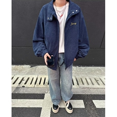 WJ9917-P60灯芯绒立领外套男款秋季宽松运动夹克百搭潮牌棒球服，男装夹克，电商C233