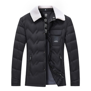 灰鸭绒羽绒服男士翻领冬季保暖宽松休闲羽绒外套KCN88652-35-P250图片
