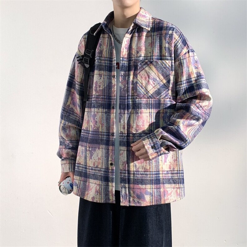 2025春季新款潮牌男士长袖衬衫百搭衬衣,男装衬衫,星座301D-2(原星座1004-1）
