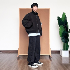 美式高街cleanfit廓形飞行员秋冬棉服vibe风短款外套冬季棉衣潮，男装棉衣，星座506A