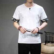 20风夏季新款棉麻短袖T恤男宽松大码半袖汗衫QT6005-T，男装T恤，星座1112-5（原712-5）